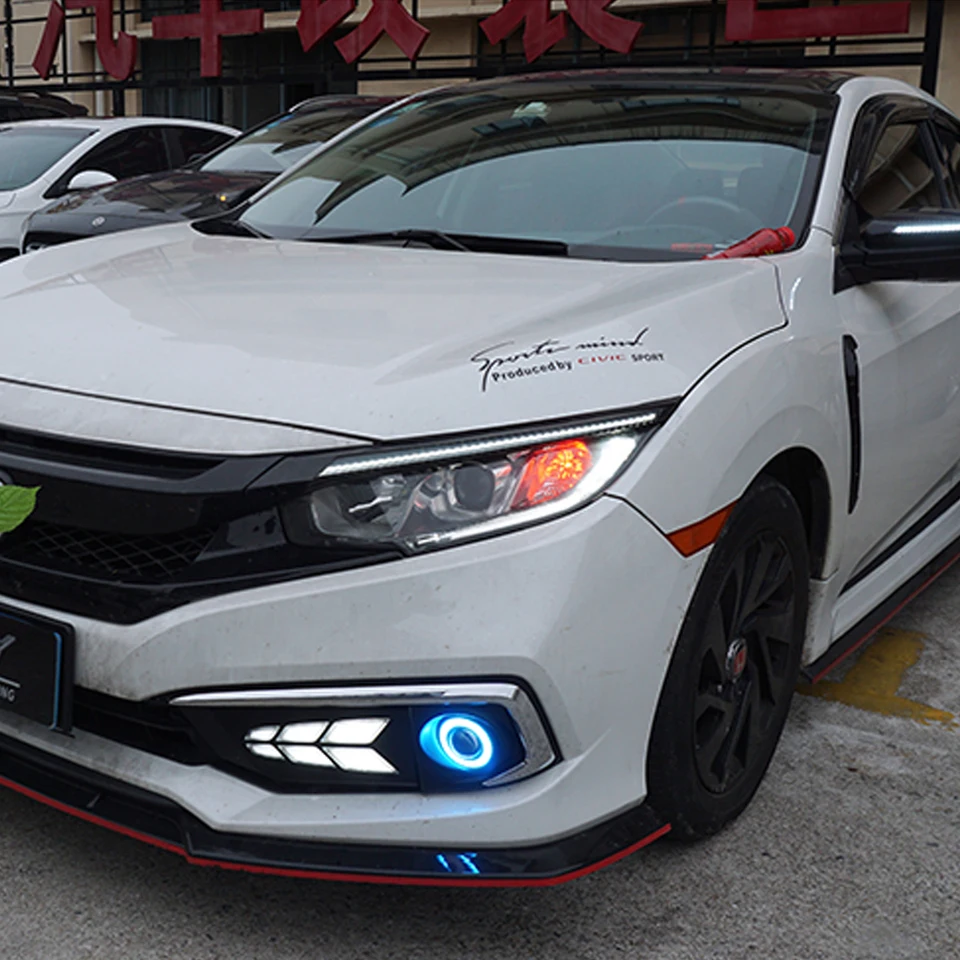 車のヘッドライト,フォグ,ホンダシビック,10世代,2016-2020用の動的