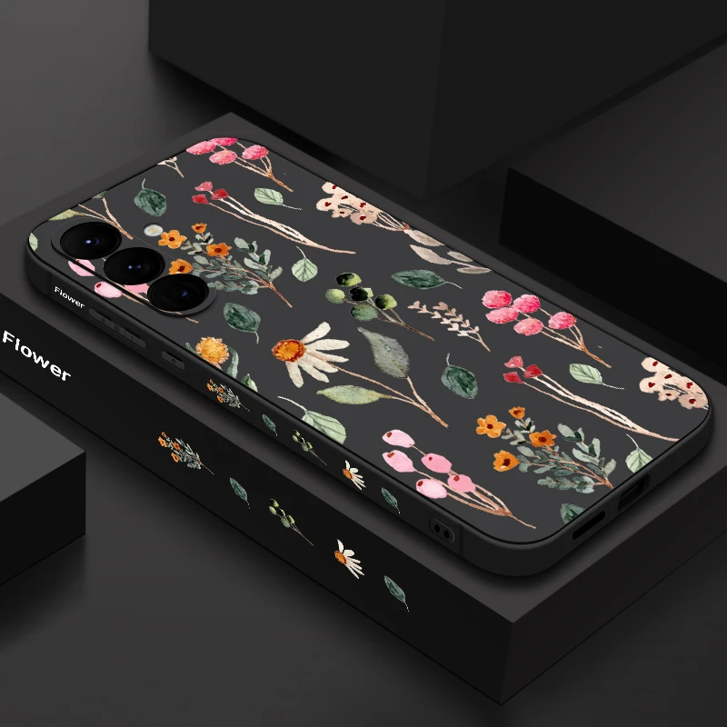 thumbnail image 1 of Funda de lujo con cordón y estampado de flores para Samsung Galaxy, cubierta de silicona Ultra, A55, A54, 5G, A35, A25, A15, A14, A34, A52, S21 FE, S22, S23, S24, 1 of 5