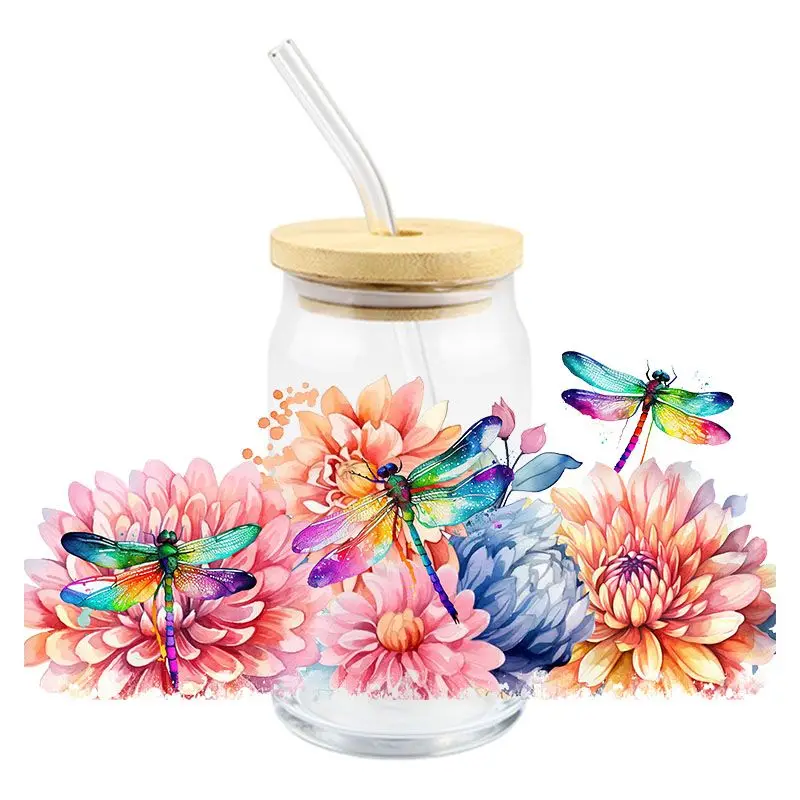 Beautiful Dragonfly UV DTF Wrap Transfer Stickers DIY Waterproof Design DTF Wrap For Glasses Cups Bottles Sticker 3d stickers 3d wall stickers uv dtf wrap transfer