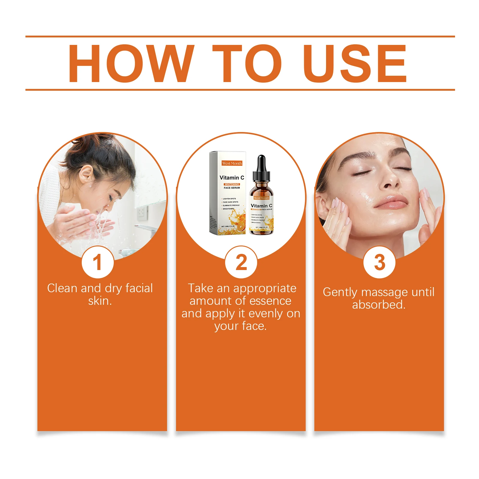 Vitamin C Facial Essence Brightening & Hydrating Fade Dark Spot Freckle Anti-Aging Moisturizer for Glowing Smooth Skin Care