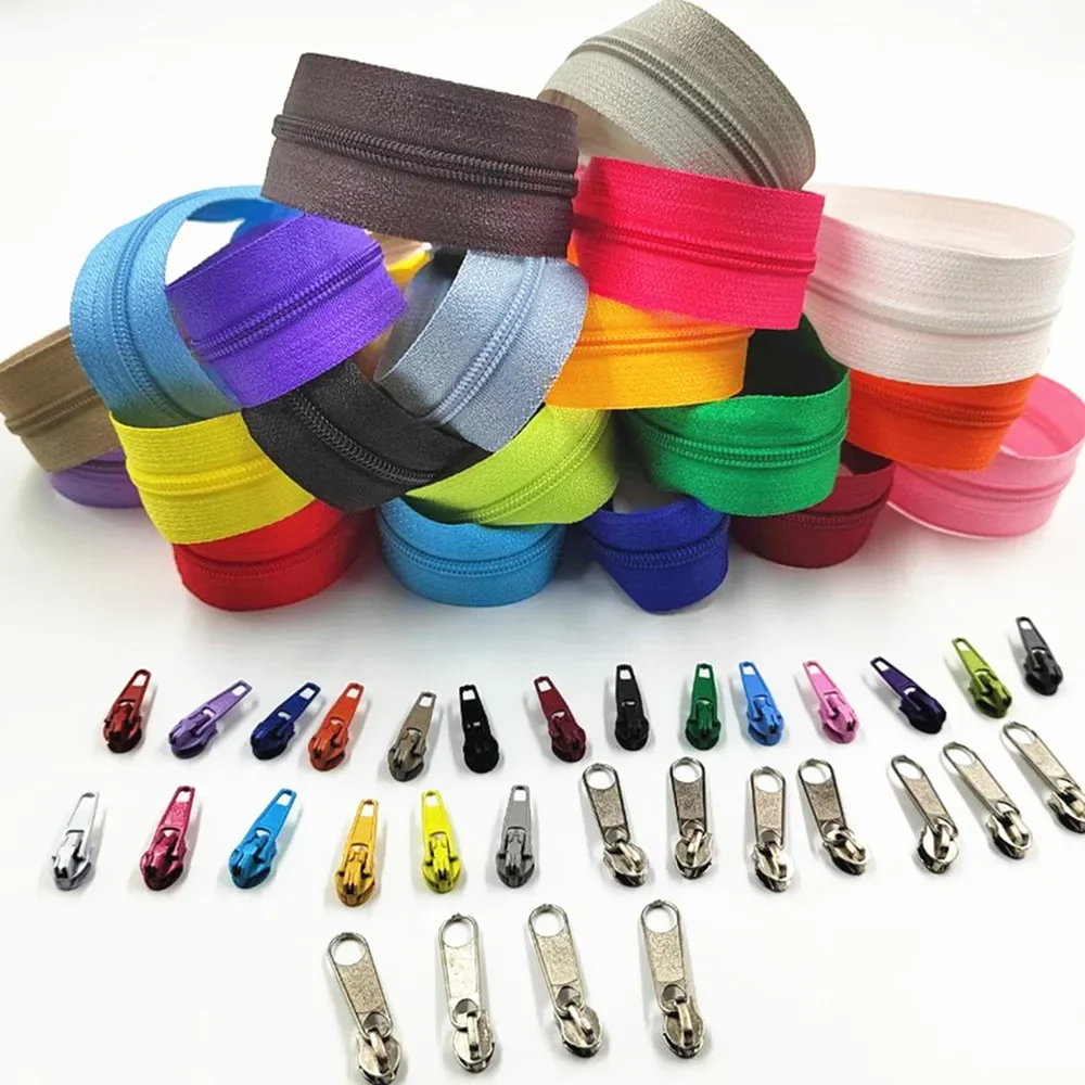 Description Picture 2 of item5 Meters Long Zipper 10  Sliders 20 Colors of 3# Nylon  Used For Zipper Clothing Handbags