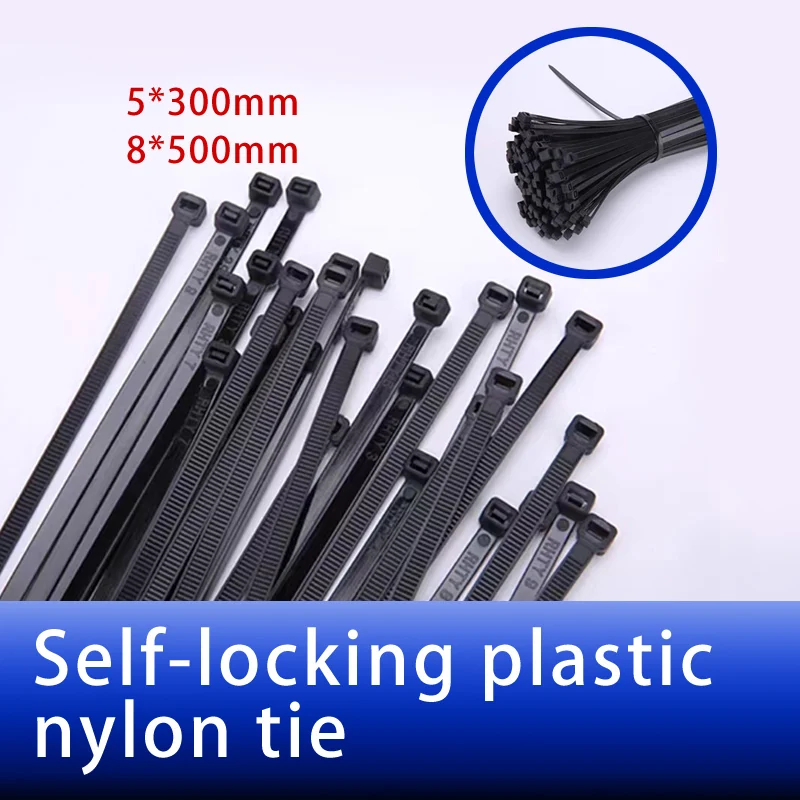 SelflockingPlasticCableZiptieBlack5x400mmcabletiefastening
