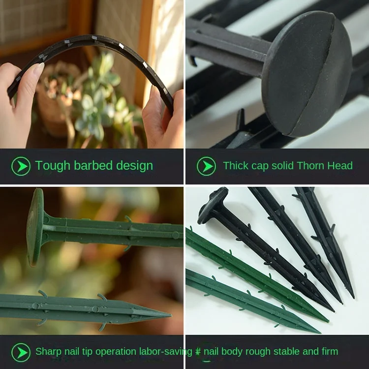 50pcs/lot Garden Ground Nail 11 16 20mm Greenhouse Film Weed Prevention Ground Cloth Sunshade Fly Net Mulch Fix Tools PP Plastic
