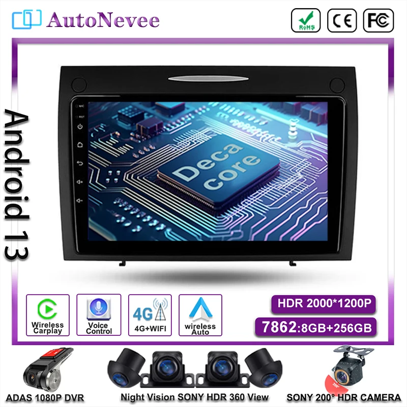 

Android 13 для Mercedes-Benz SLK-Class SLK Class R171 2004 - 2011 мультимедийный автомобильный GPS стерео радио No 2Din DVD экран навигация