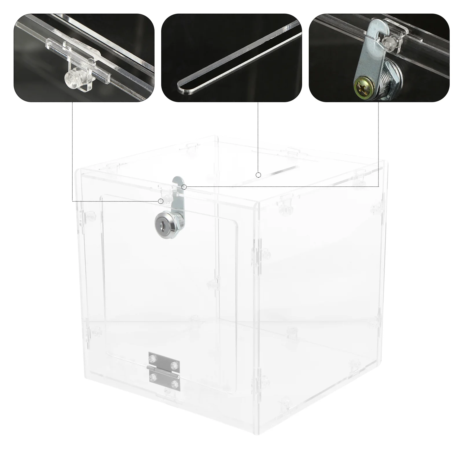 Acrylic Cube Donation Box Suggestion Ballot Box Drawing Voting Comment Box