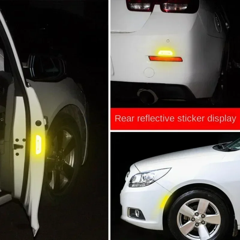 1/4PCS Car Door Reflective Sticker Safety Opening Warning Reflective Tape Car Accessories Interior Exterior Reflector
