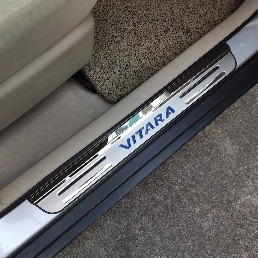 Car Door Sill Protectors Scuff Plate Pedals Sticker Strip For Suzuki Vitara 2015