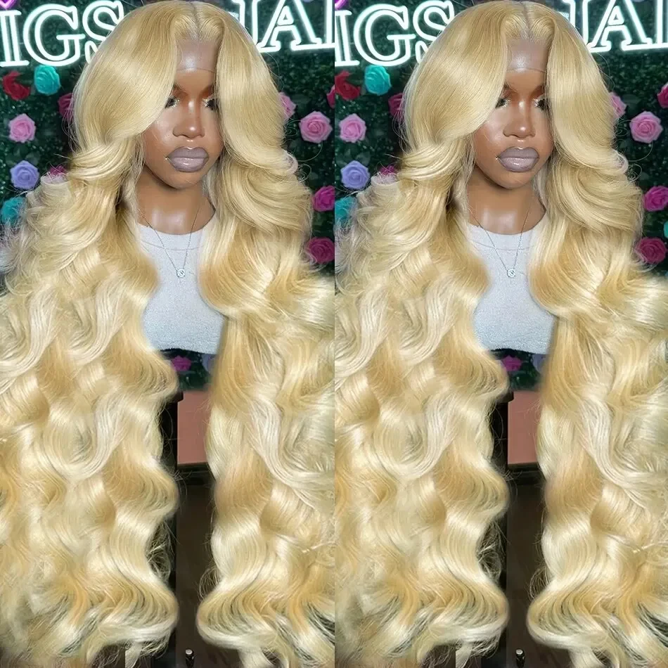 

13x4 HD Transparent Brazilian Remy 613 Honey Blonde Glueless Lace Front Human Hair Wigs for Women 13x6 Body Wave Frontal Wig