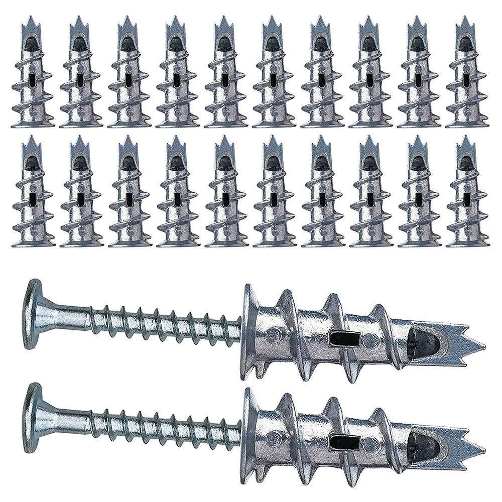 40 Pcs Metal Self Drive Anchor Plasterboard Dowels Screws 4.5 x 35mm Single-Layer Double-Clad Plasterboar