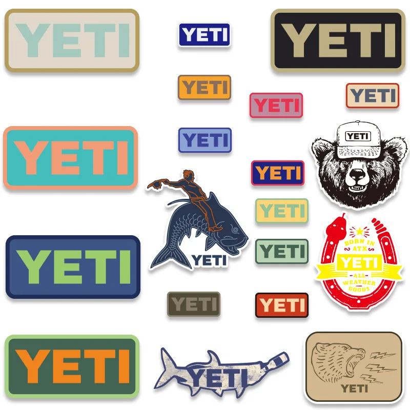 

20Pcs YETI Stickers For Notebook Stationery Vintage Sticker Scrapbooking Material Aesthetic Craft supplies