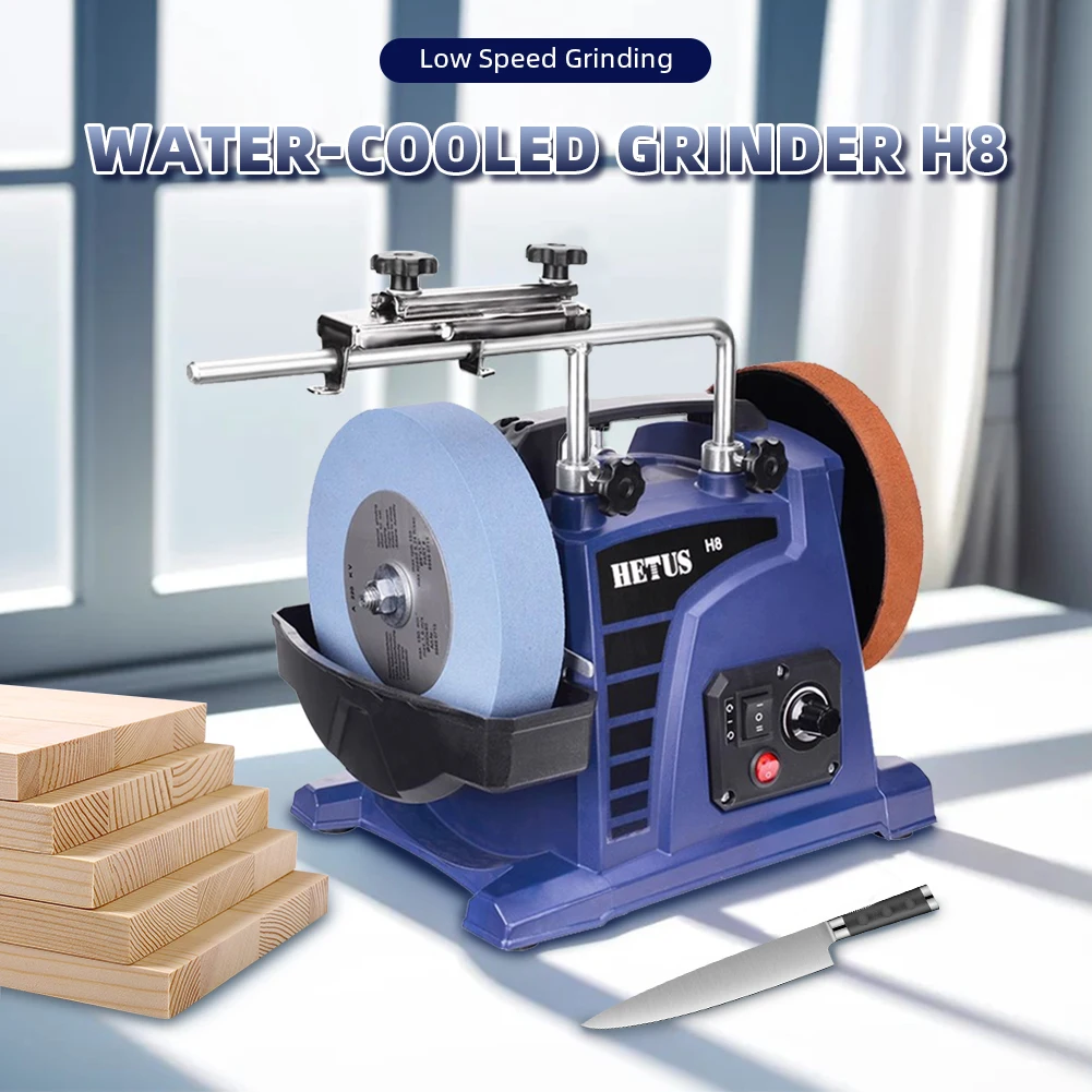 Water Grinder 220V Low-speed Water-cooled Knife Sharpener Electric Sharpening Stone Benchtop Grinding Wheel Polisher