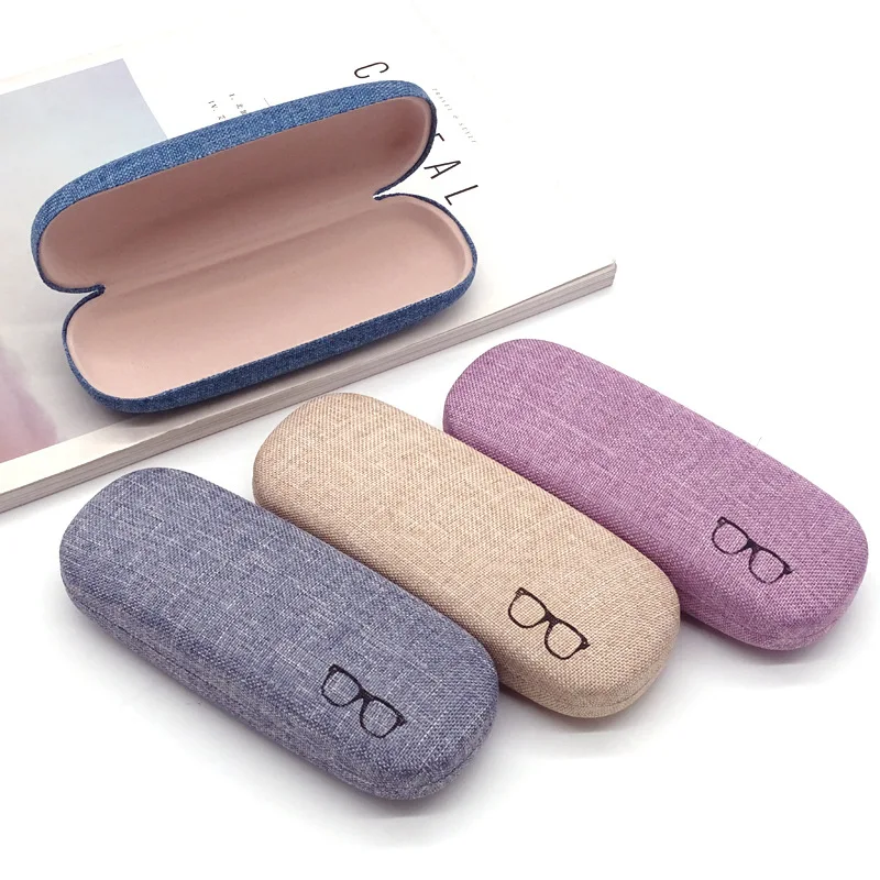 Glasses Case Men Women Linen Cloth Eyeglass Cases Cover Hard Glasses Box Holder Eyewear Storage