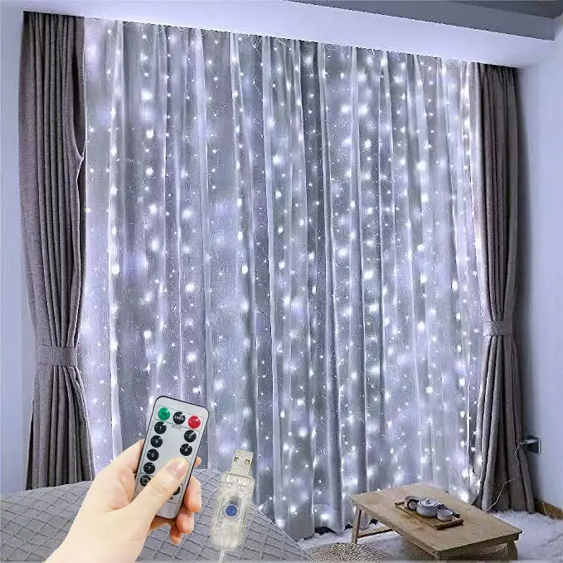 thumbnail image 1 of 3/4/6M 8 Mode LED Garland Fairy String Holiday Lamp Christmas Light USB Curtain Light Home Bedroom Party Yard Wedding Decoration, 1 of 5