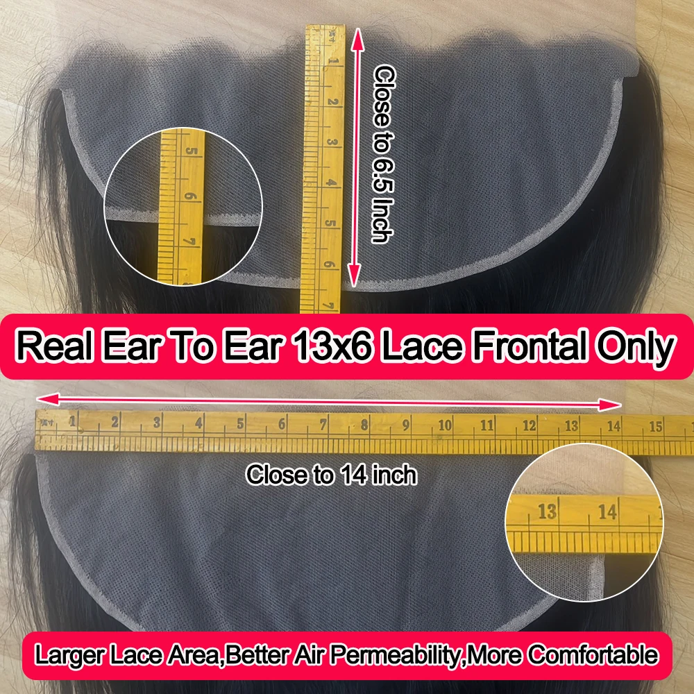 Straight Lace Frontal Only 13x6 Transparent Lace Frontal Closure Human Hair Brazilian Remy Human Hair Pre Plucked With Baby