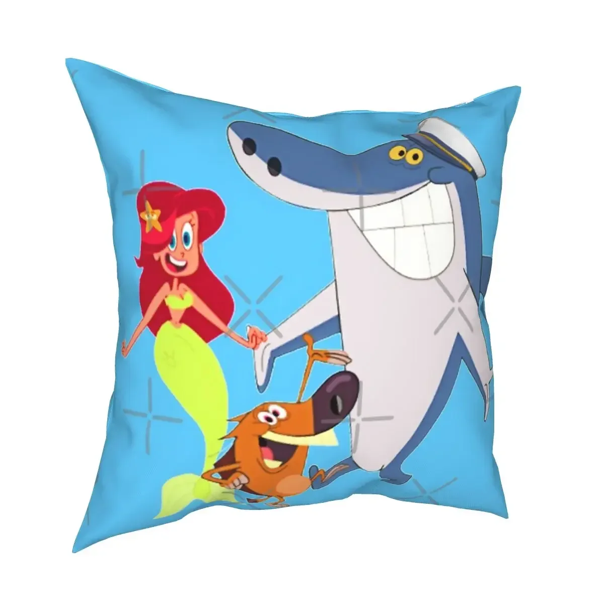 Zig And Sharko Marina Mermaid Federa Cuscino Cuscino Argento Grigio Divano Cuscini Cuscini 45X45 Cm