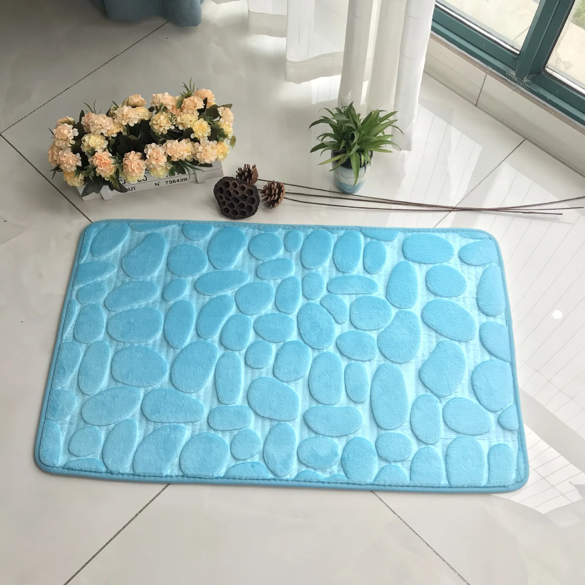 

Stone embossed carpet entry mat