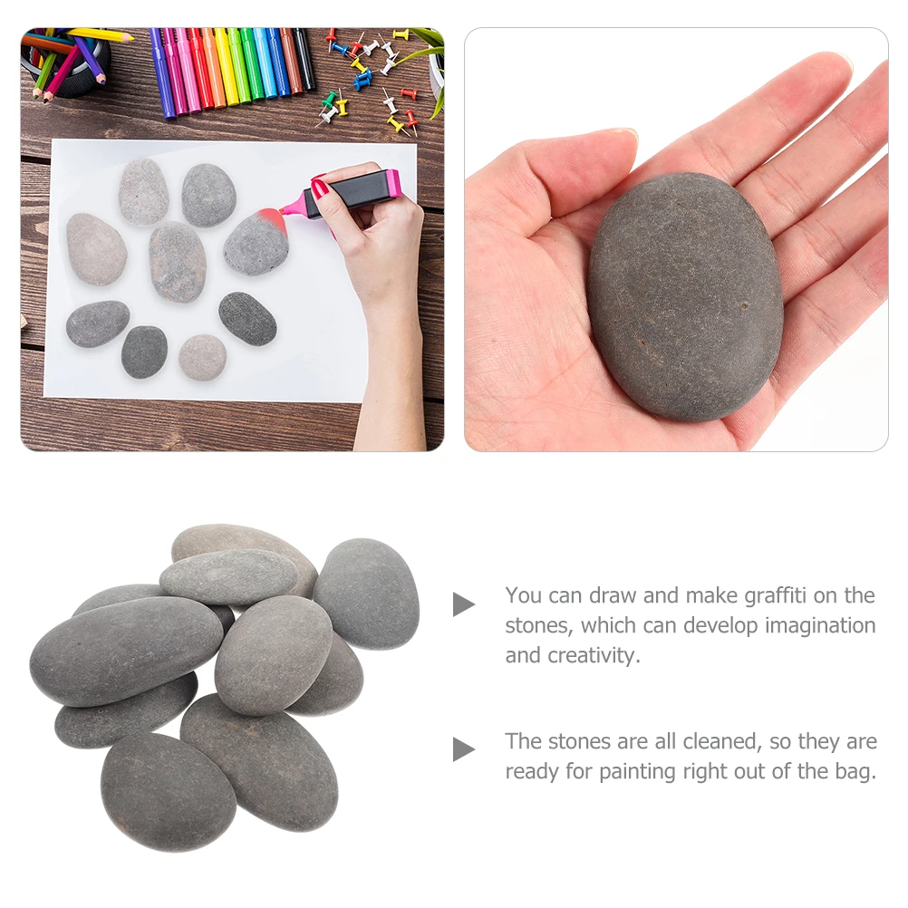 6-20Pcs Water-Polished Painted Stones Painting Smooth Natural DIY Flat Rocks For Pebbles Crafts Making 3-5cm DIY Crafts Stones