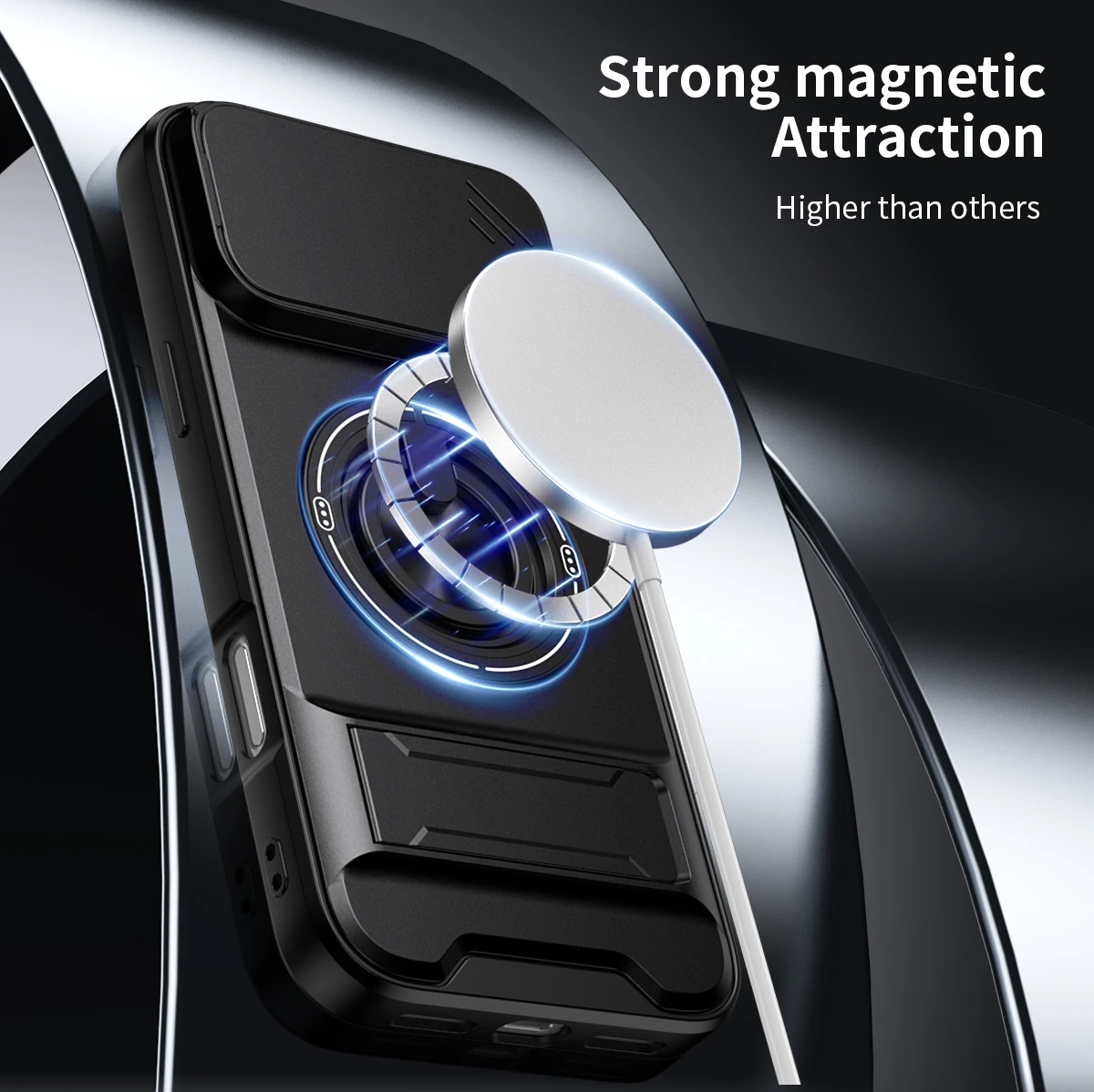 Für ZTE Blade V80 Pro Hülle ZTE Blade V80 Design Cover Magsafe Magnetischer Klapphalter Militärische Rüstung Kameraschutzabdeckung – Detail 13
