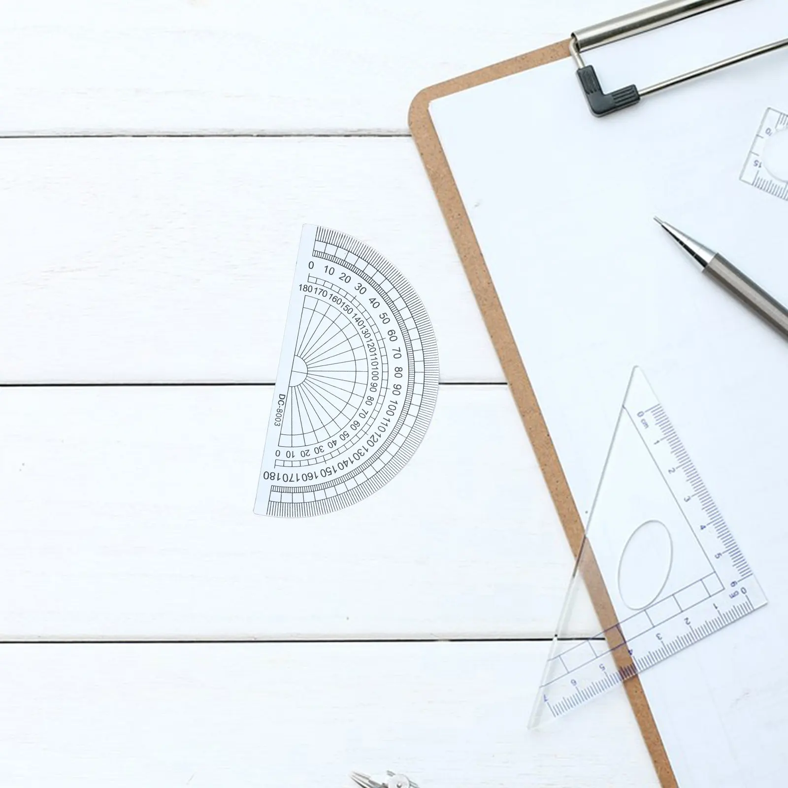 20개 각도 측정 플라스틱 각도기 4인치 180도 학생 사무실 학교 수학용 자 플라스틱 각도기