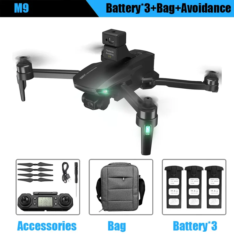 Drone M9 Brushless Motor 360° Laser Obstacle Avoidance 3-Axis Gimbal EIS 4K WIFI Camera GPS 5G RC Quadcopter Toy For Child Adult foldable fpv wifi rc quadcopter remote control drone RC Quadcopter