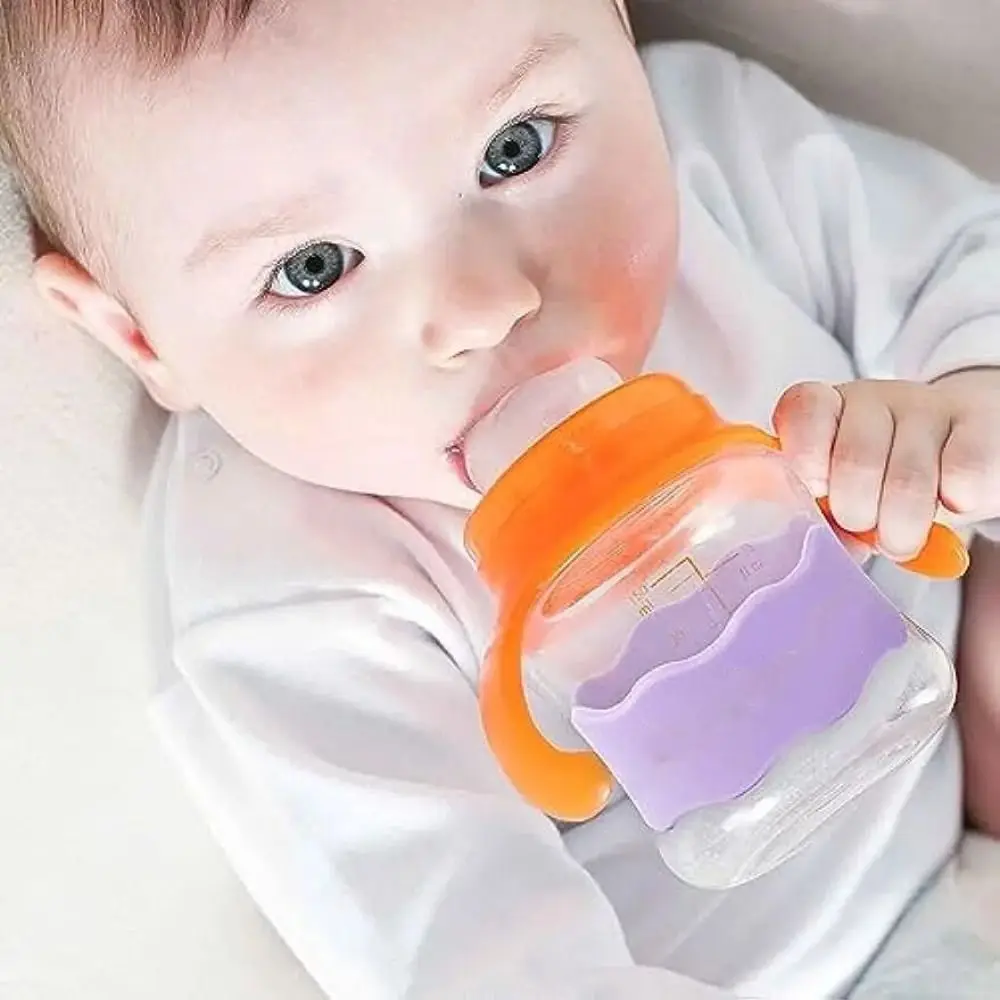New Silicone Baby Bottle Anti-Slip Band Solid Color Water Proof Baby Bottle Bands Reusable Water Bottle Labels