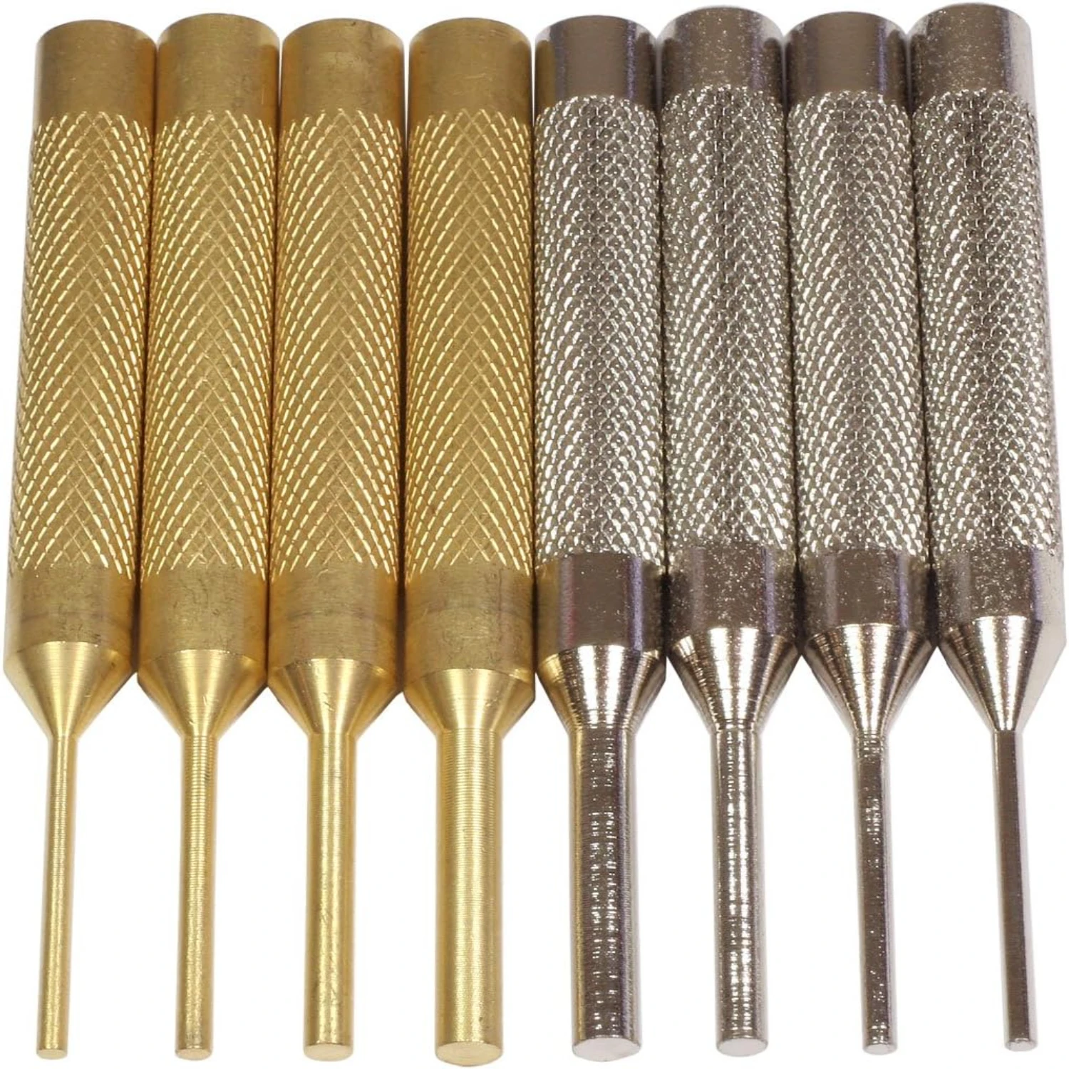 Essential High-Quality Brass and Steel 8 Pc Pin Punch Set for Precise Metalworking and Craftsmanship-Must-Have Tools