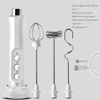 3 In 1 Portable Rechargeable Electric Milk Frother Foam Maker Handheld Foamer High Speeds Drink Mixer Coffee Frothing Wand 1