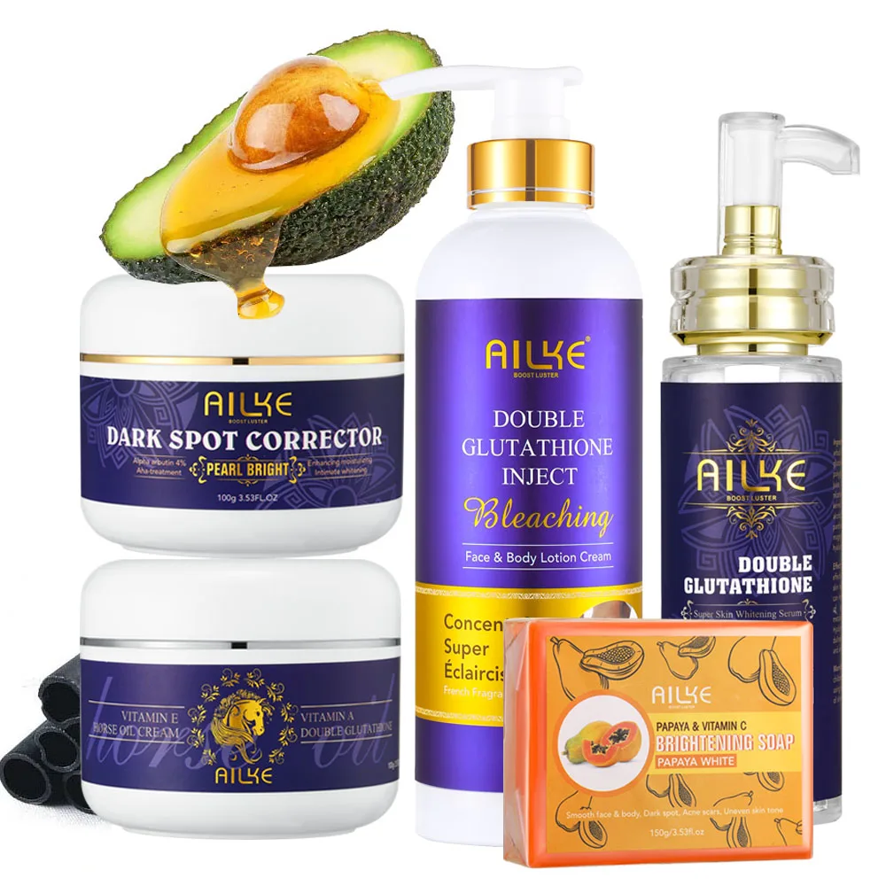 

AILKE Bleaching Skin Care, With Double Glutathione, Lightening, Moisturizing, Remove Dark Spots, Melanin, Skin Glowing Face Care