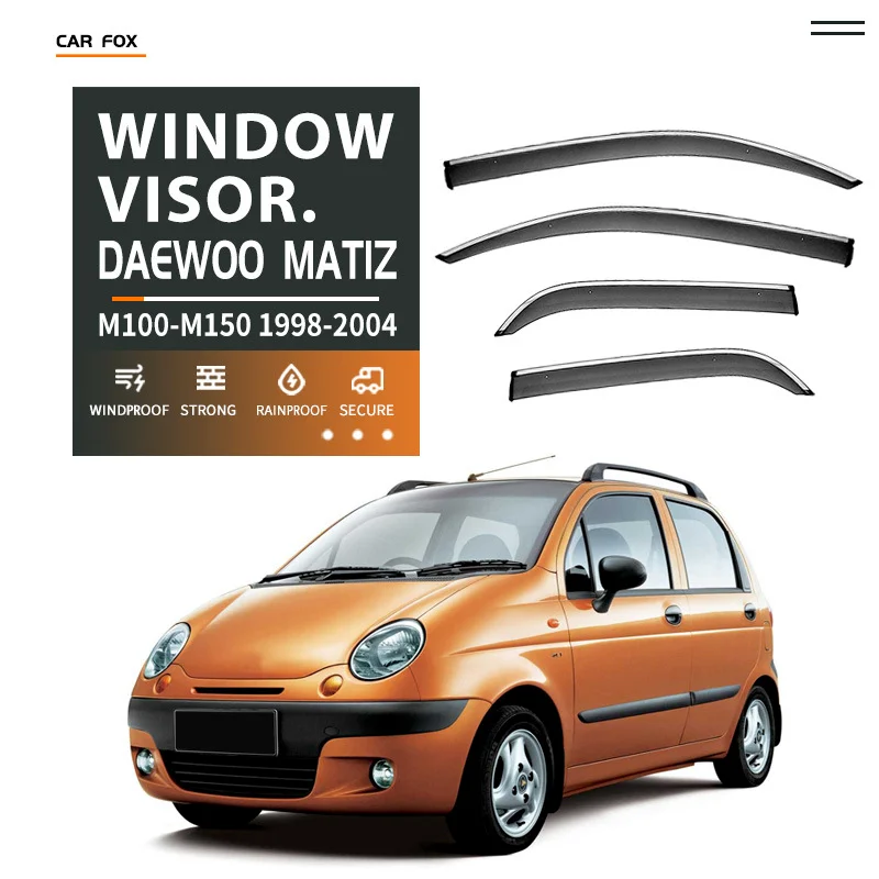 For Daewoo Matiz M100-M150 1998-2004 Window Visor Vent Shades Ventvisor Wind Deflectors Visors Rain Visor