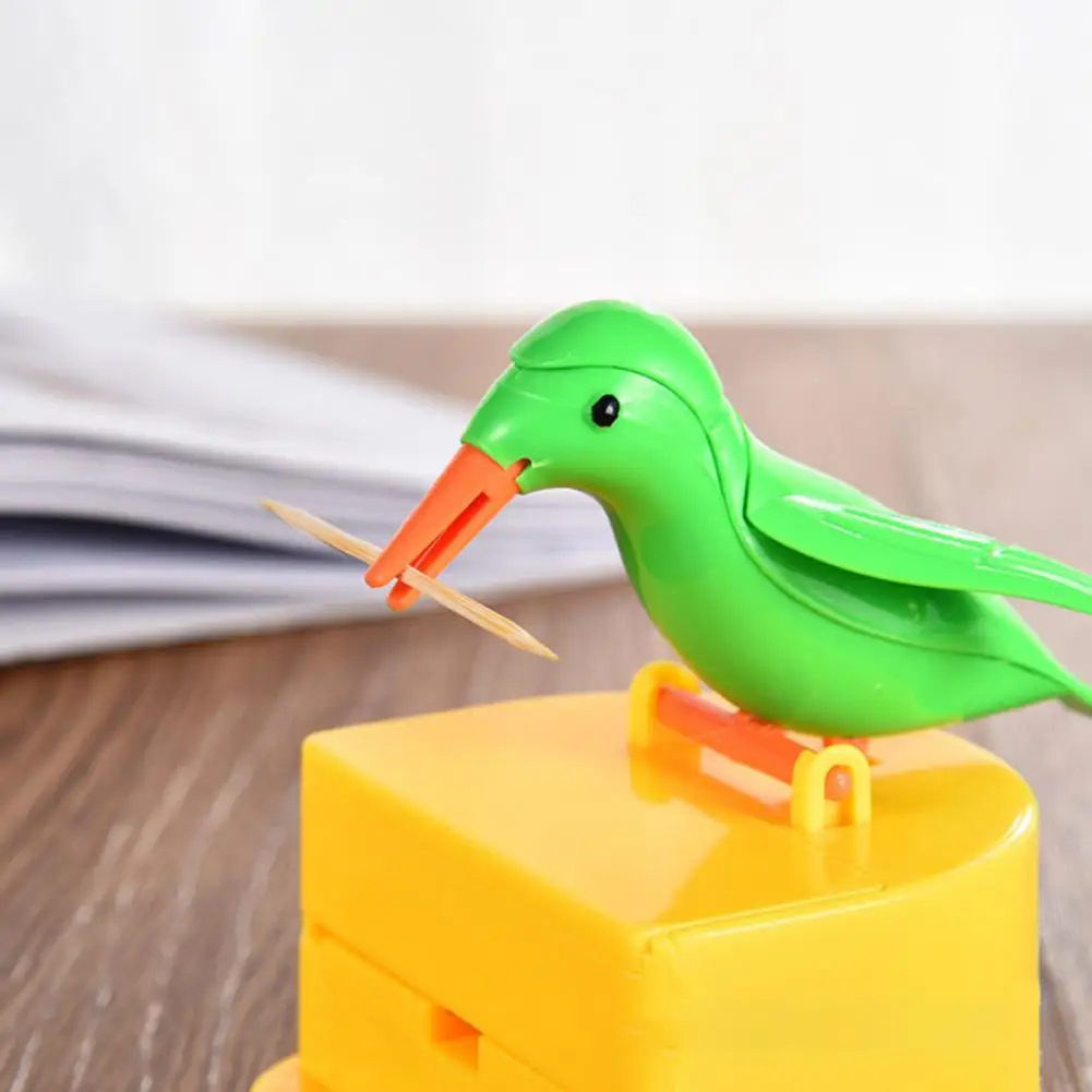 Little Bird Distributeur de cure-dents amusant en forme d'oiseau Porte-cure-dents pour la maison