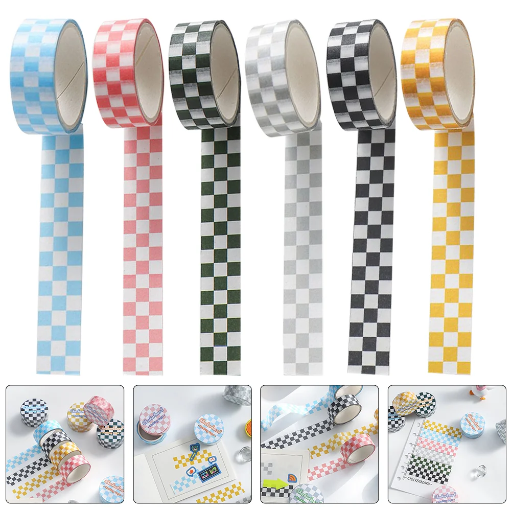 

Of Grid Washi Tape Decorative Grid Washi Tape Scrapbooking Tape DIY Tape Colored Checkered Decorative Paper Tape