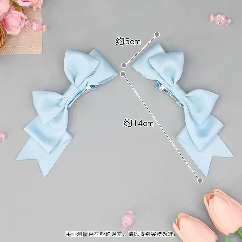 Kawaii Handmade Bow Hairclip Anime Lolita Hairpin Cosplay Headdress JK Uniform Hair Accessory Xmas Gifts