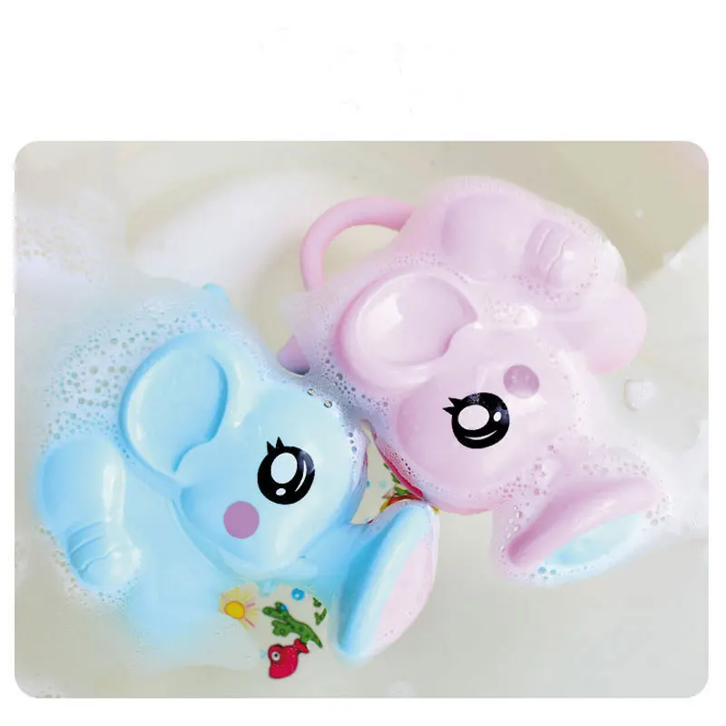Baby Bath Tool Cartoon Elephant Shower Cup Newborn Child Shower Shampoo Cup Water Spoon