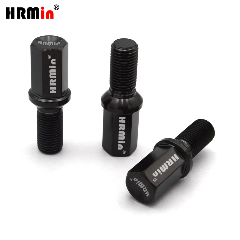 

HRMin Factory M14*1.5*28mm Gr.5 titanium Ball seat Long head wheel titanium bolt hub bolt (16+4+1)ps For VW AUDI