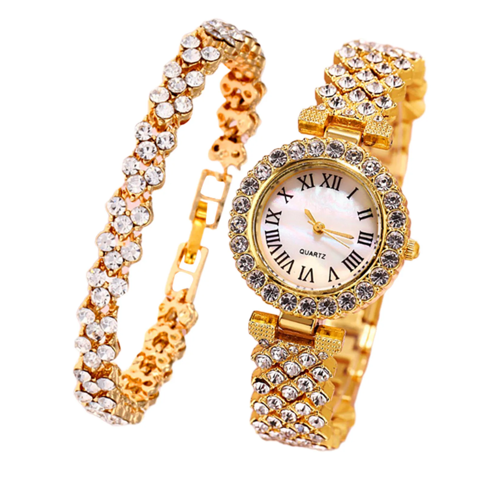 

Fashion Roman Patterned Diamond Inlaid Women's Watch Women's Watch Quartz Watch Bracelet Watch часы женские наручные kol saati