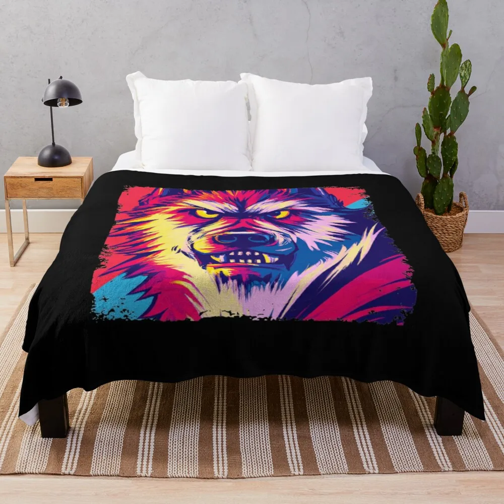 

Pop Art Werewolf - Cool Halloween Costumes Throw Blanket Fluffy Blankets Large