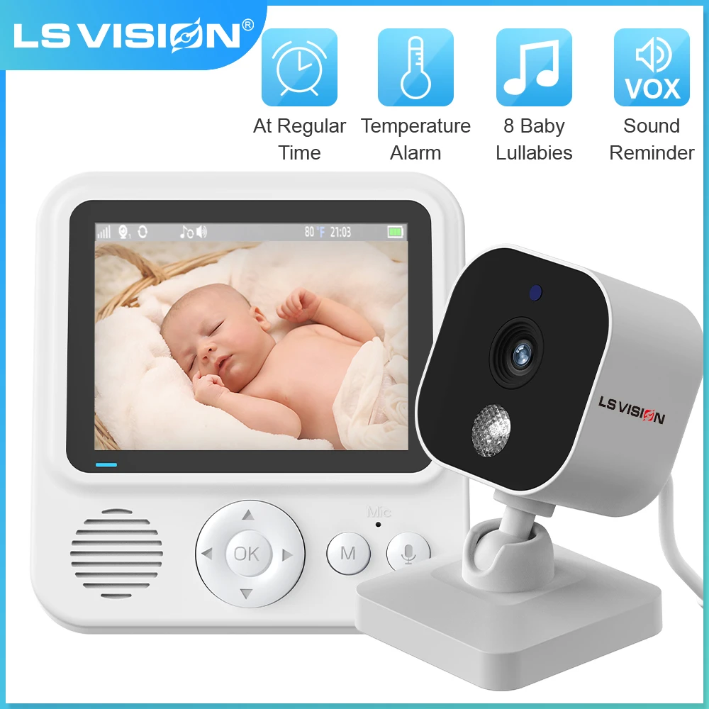 

LS VISION Baby Monitor Wireless 2.8 Inch Surveillance Video Smart Baby Camera Security Protection Two Way Audio Night Vision