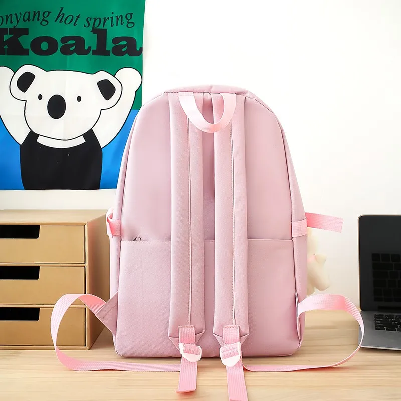 4 In 1 Summer New Women Backpack Canvas Storage Backpacks Trendy Plaid  School Bag For Girls Badge Travel Backpacks - AliExpress