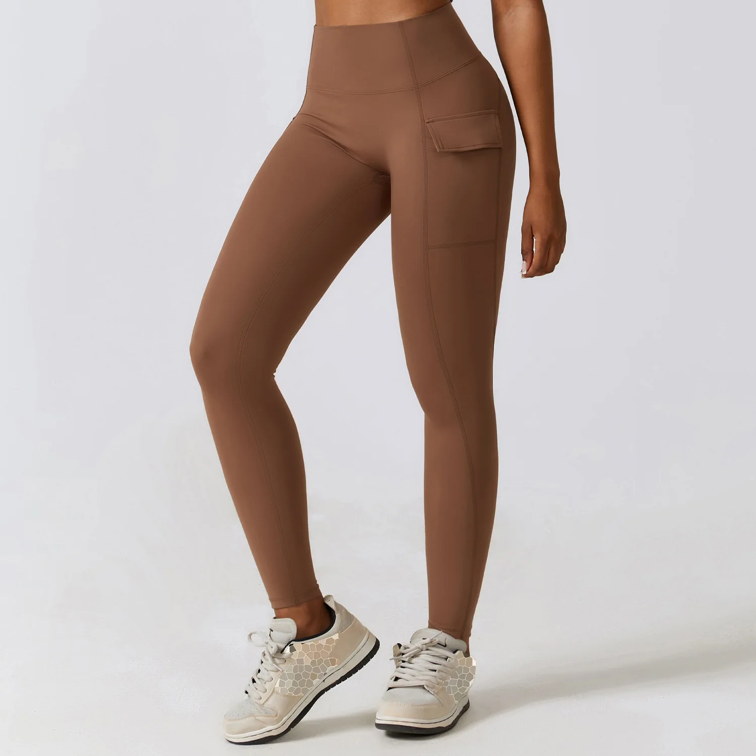 Black Sexy Women Yoga Sport Leggings Phone Pocket Fitness Running