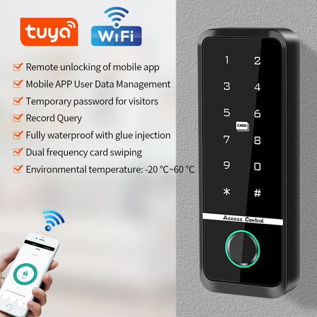 Tuya Smart Door Lock Fingerprint Access Control Home Security Electronic Gate Opener RFID Keypad Biometric Digit Magnetic Reader