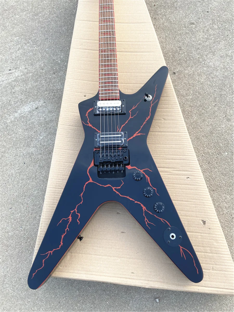 

Custom Black Lightning Special 6-string electric guitar double shake free shipping