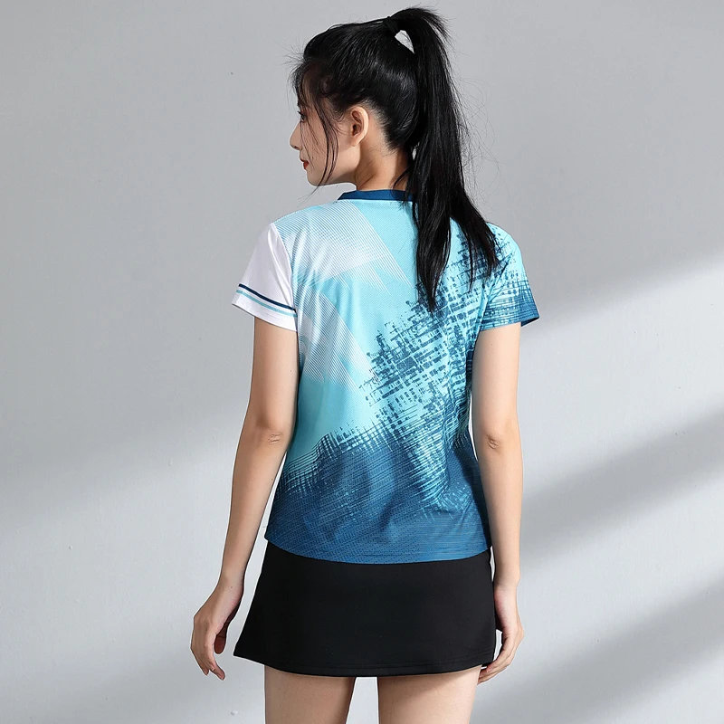 Short Sleeve Badminton Uniforms Badminton Training Shirts Women Gym Breathable Short Sleeve Sportswear