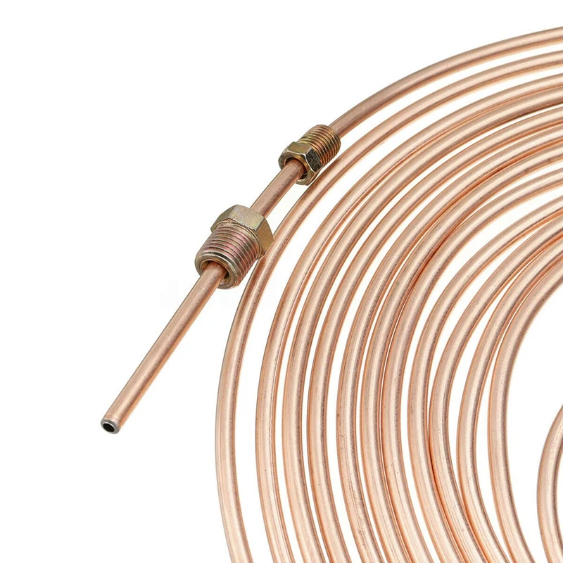 Pack 25Ft Copper Nickel Brake Line Tubing Kit 3/16 Inch OD 60Pcs Fitting  Nuts AliExpress