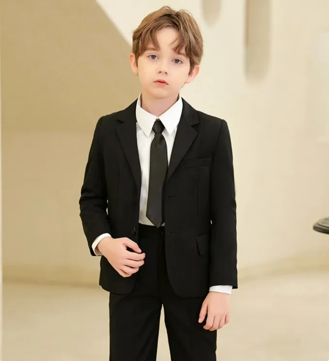Children Slim Suit For Wedding Party Teenager Boys Host Piano Ceremony Tuxedo Dress Gentleman Kids Prom Show Photography Suit