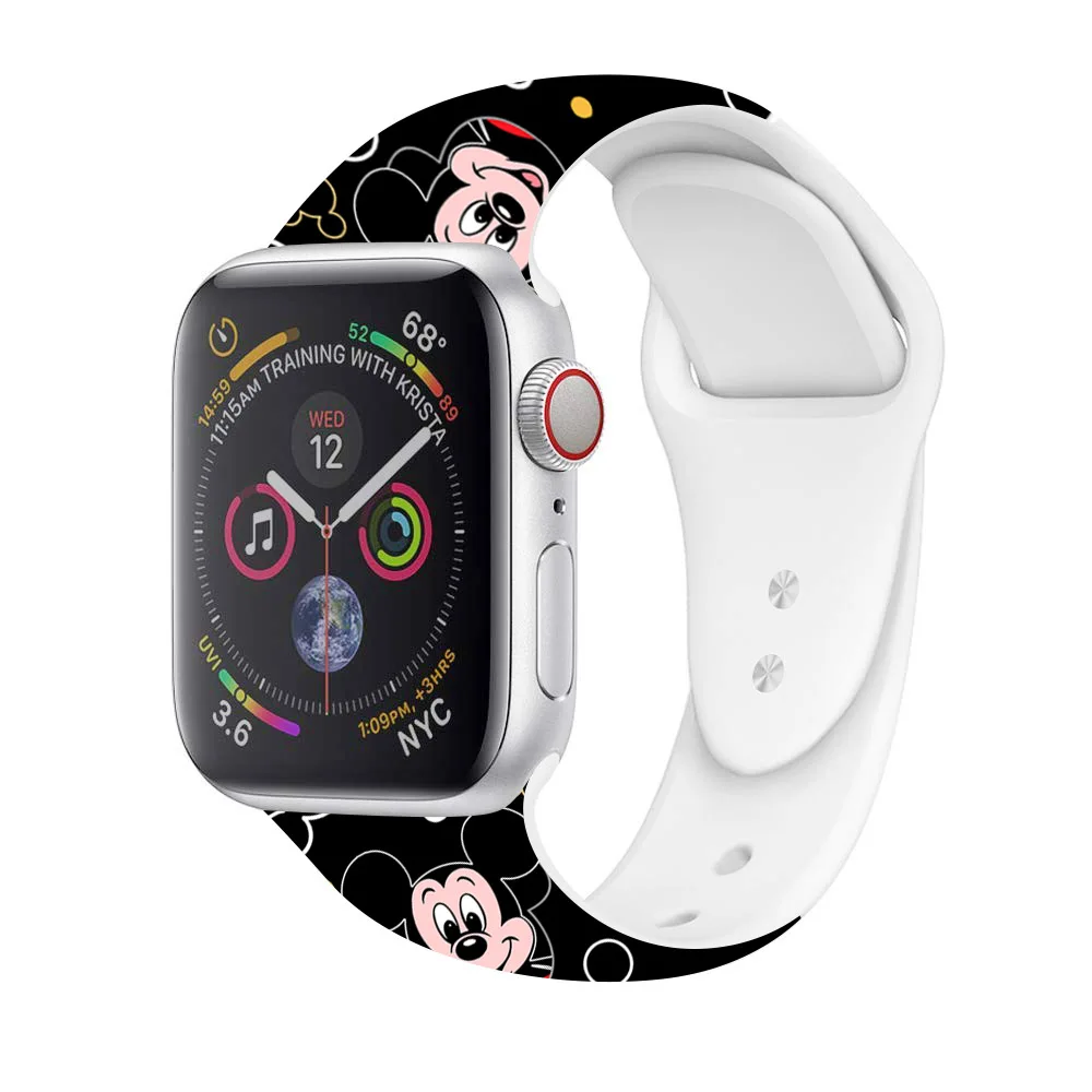 Apple Watch用ミッキーミニーマウスの交換用ストラップ,iwatch 44mm 