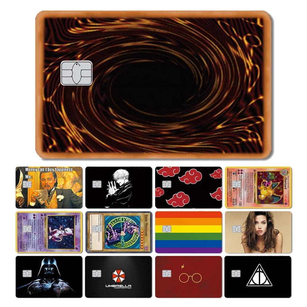 Pretty Women Pokemon Charizard Rainbow Game Funny Anime Thin Credit Card Debit Bank Metro Card Film Sticker Skin Cover