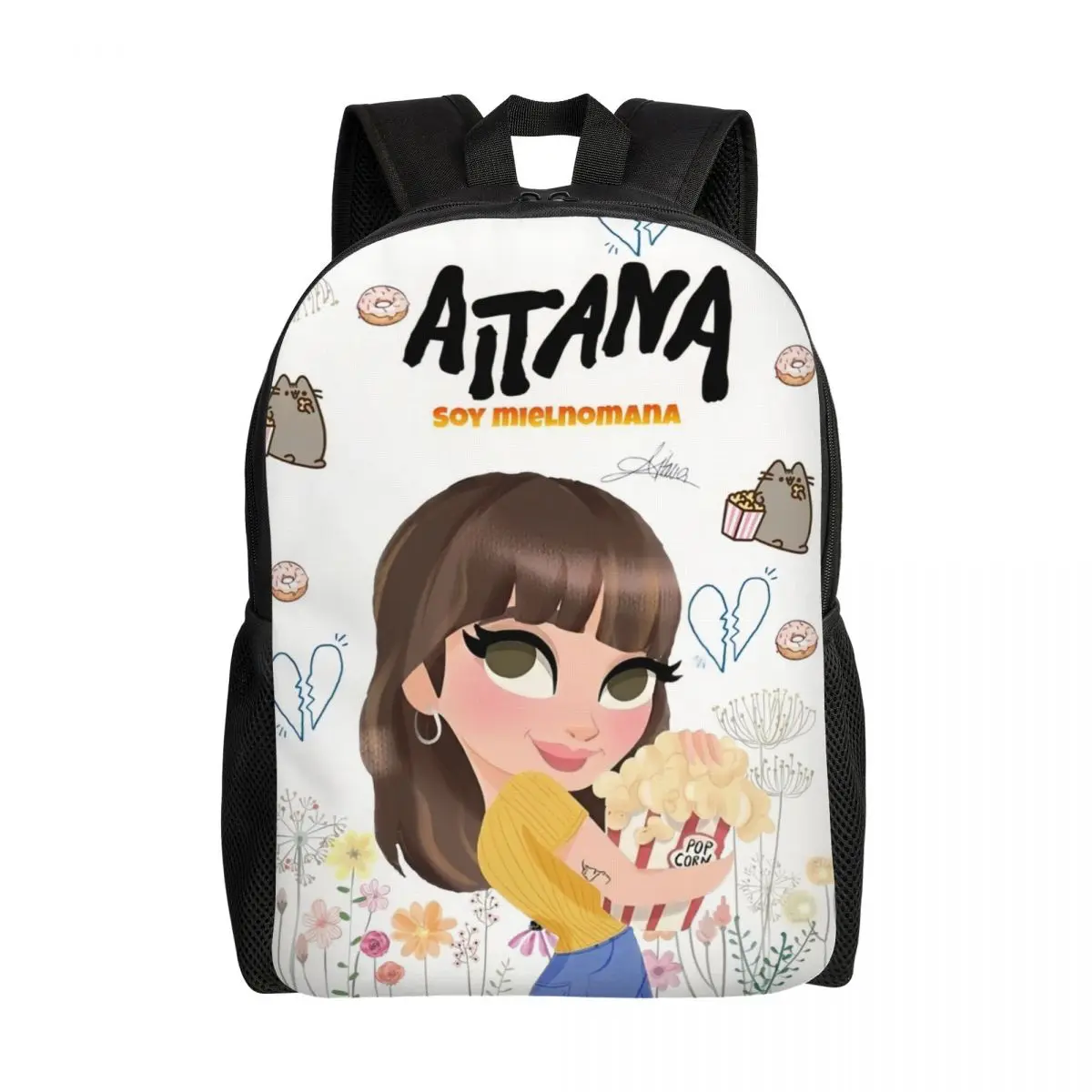 

Cartoon Aitana Beauty Backpacks for Women Men Water Resistant School College Spanish Singer Bag Print Bookbags