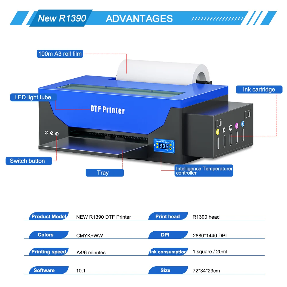 Dtf Printer A3 Dtf Transfer Printer Machine for T-Shirt Print Pet