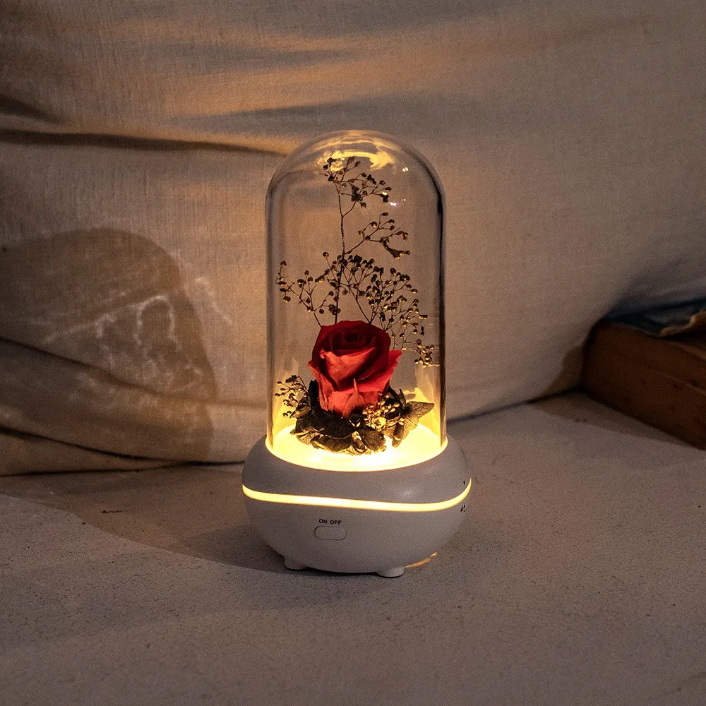 

Acrylic 3D Lamp LED Night Light Newest Bedroom Decoration Romantic Heart Rose Table Lamp Valentine's Day Easter Decor