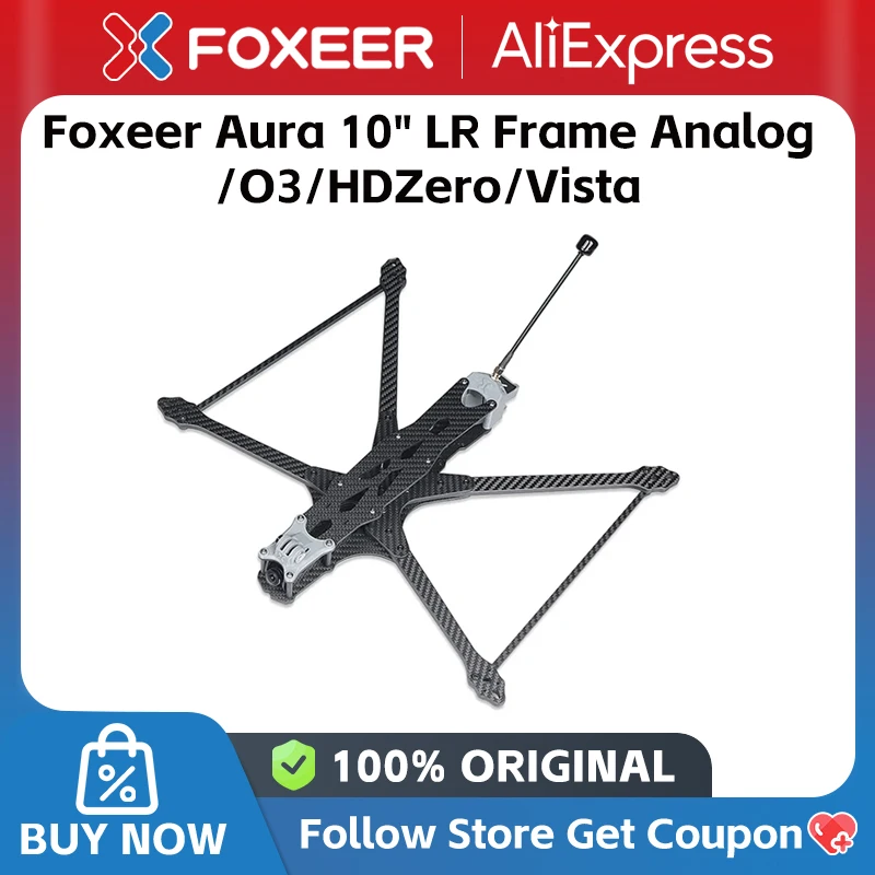 Foxeer Aura 10" 10Inch carbon fibre LR Frame Kit compatible Analog/O3/HDZero/Vista VTX For Long Rang RC Drone